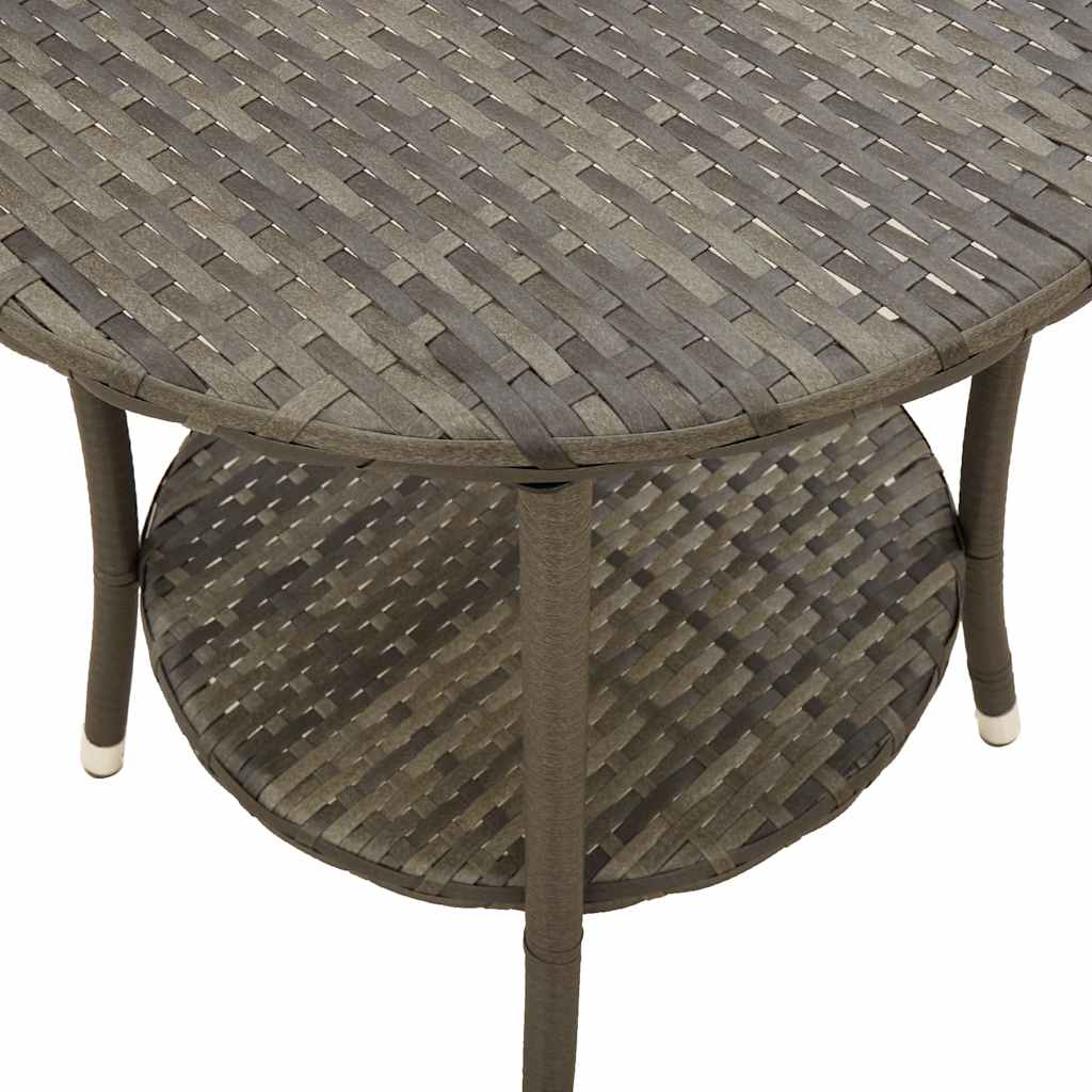 havestole med lænefunktion 2 stk. med bord grå polyrattan