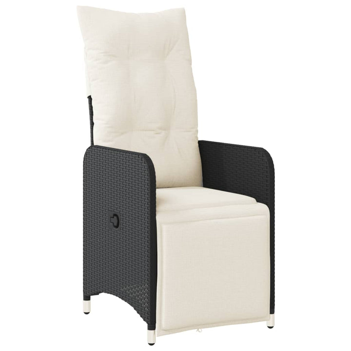 havestole 2 stk. med lænefunktion og bord polyrattan sort
