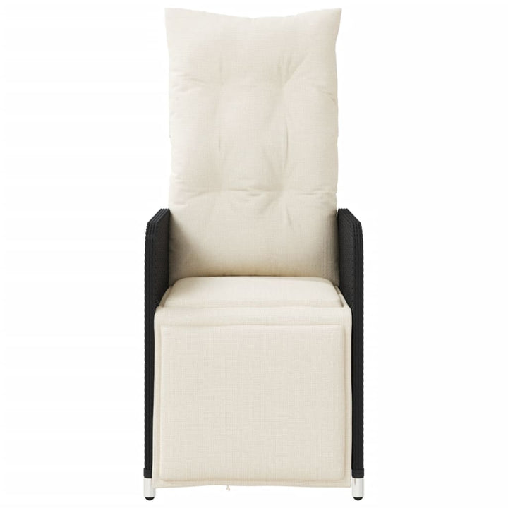 havestole 2 stk. med lænefunktion og bord polyrattan sort