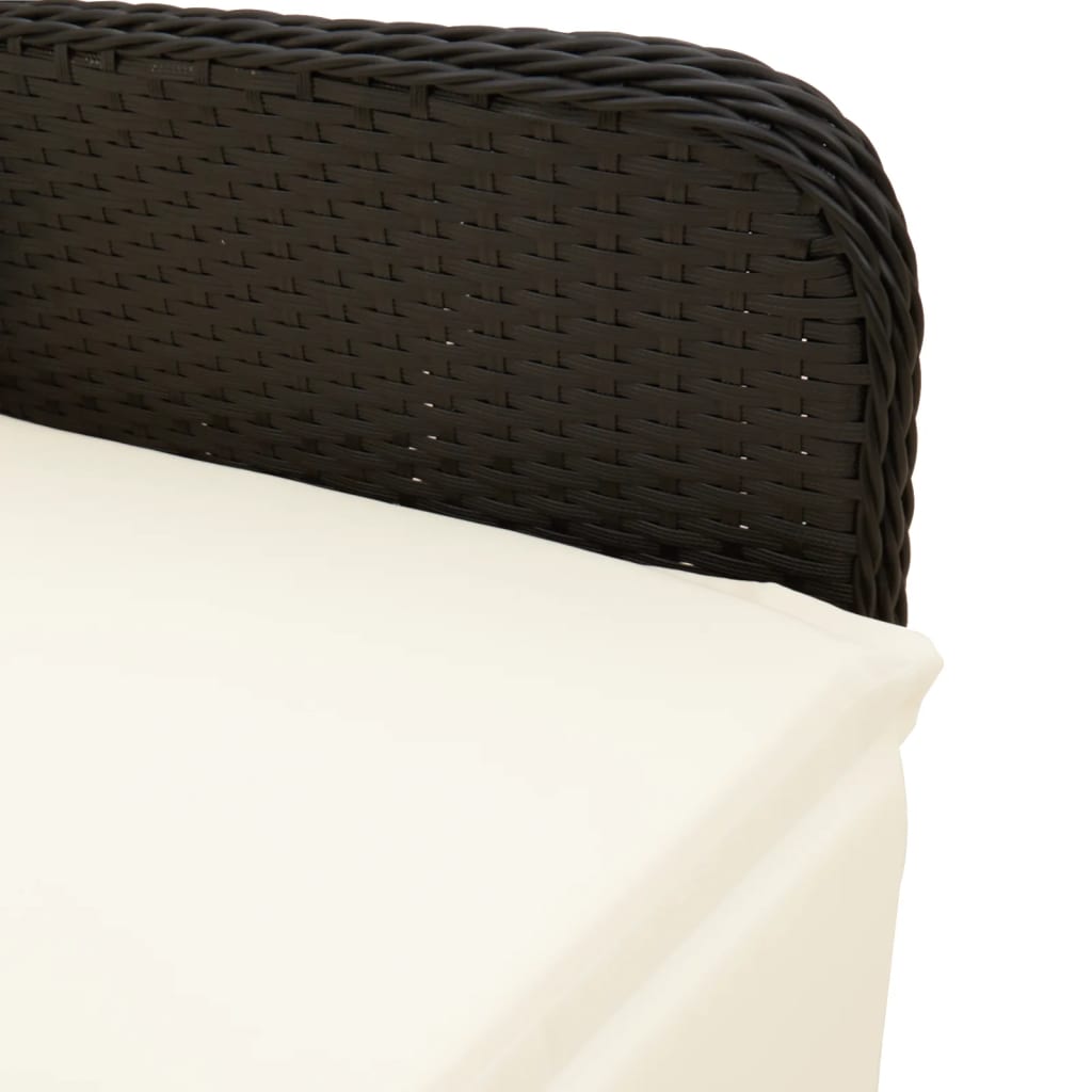 havestole 2 stk. med lænefunktion og bord polyrattan sort