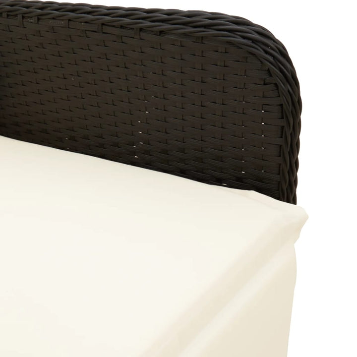 havestole 2 stk. med lænefunktion og bord polyrattan sort