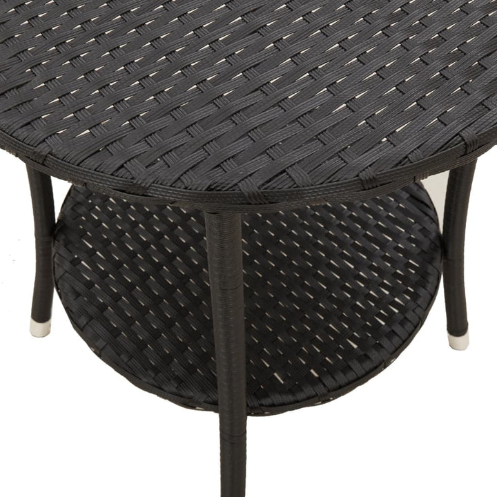 havestole 2 stk. med lænefunktion og bord polyrattan sort
