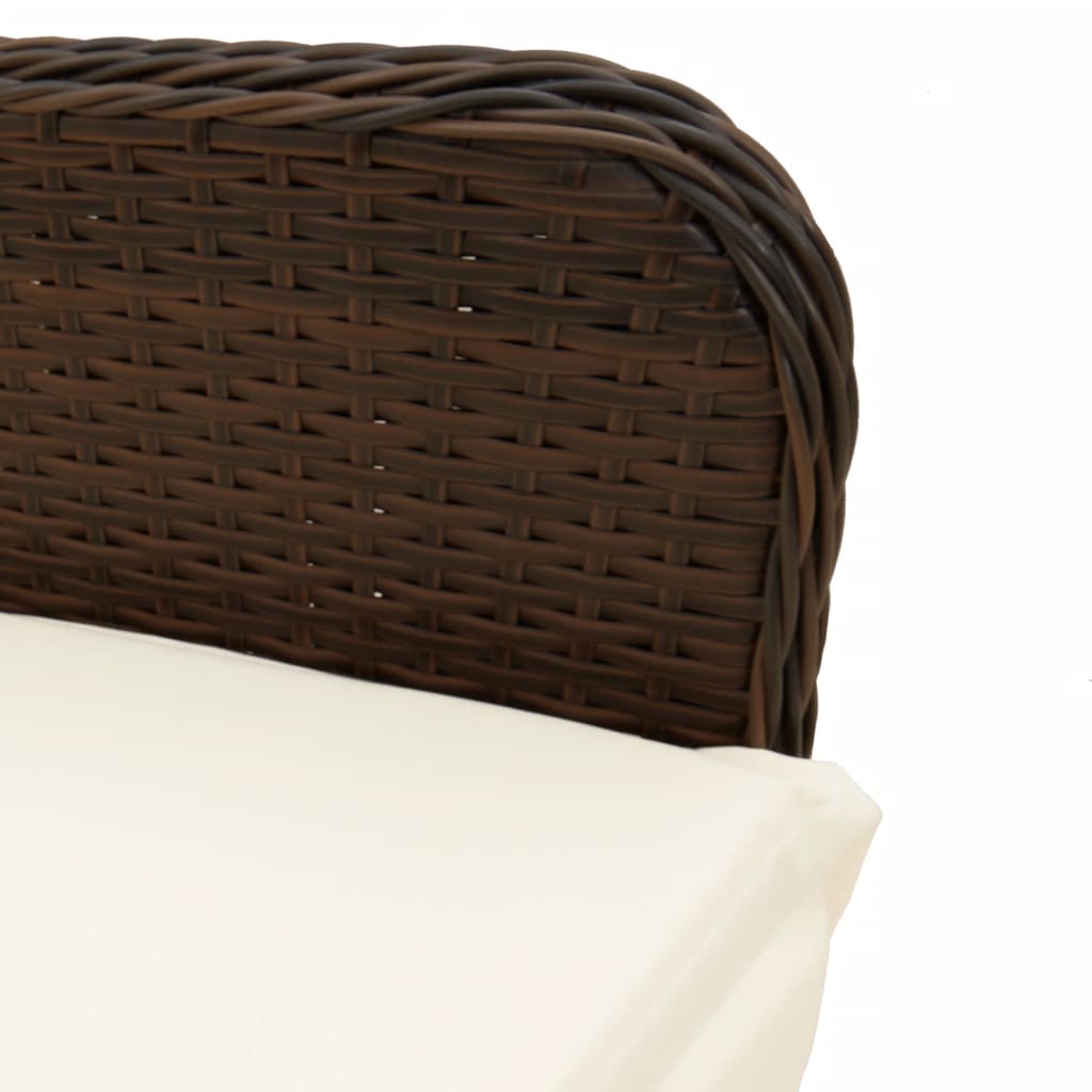 havestole 2 stk. med lænefunktion og bord polyrattan brun