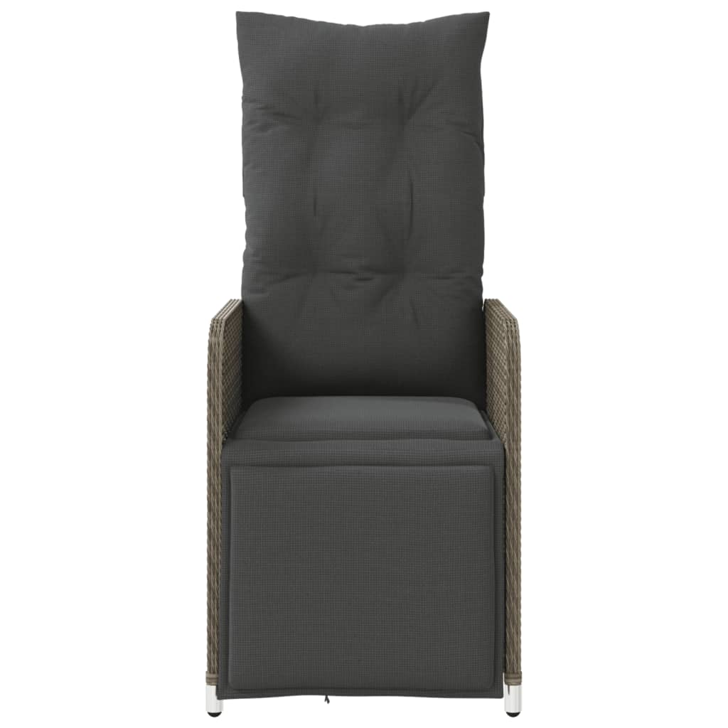 havestole 2 stk. med lænefunktion og bord polyrattan grå