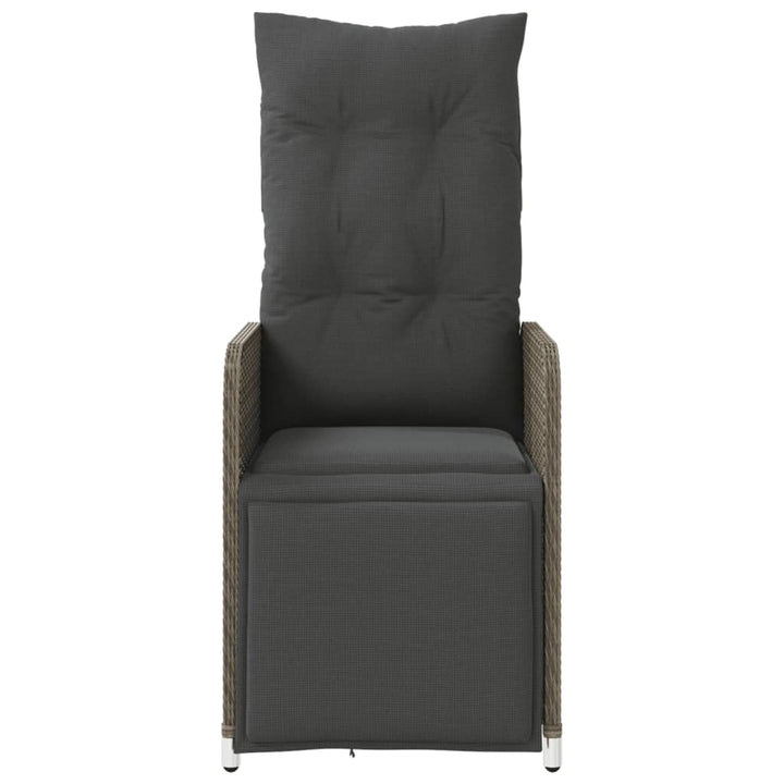 havestole 2 stk. med lænefunktion og bord polyrattan grå