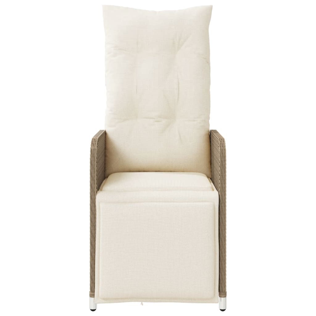 havestole 2 stk. med lænefunktion og bord polyrattan beige