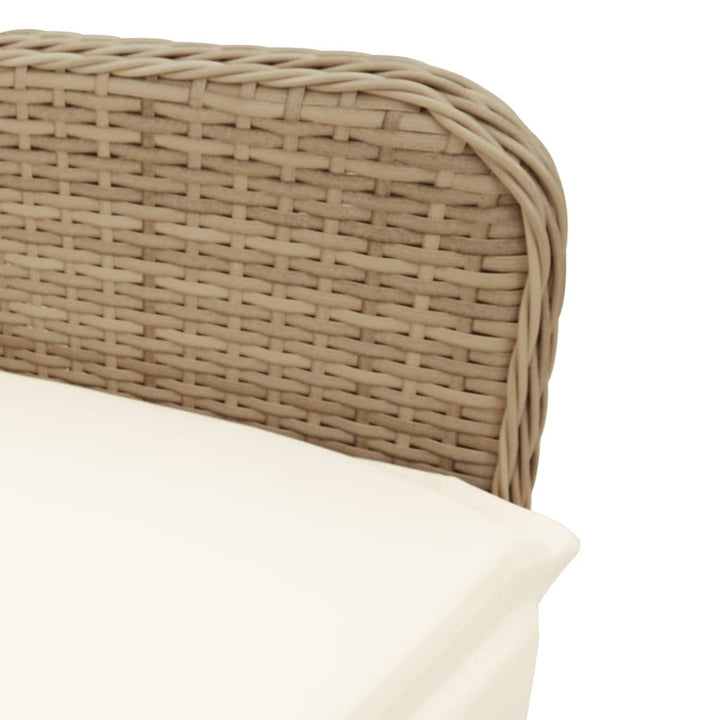 havestole 2 stk. med lænefunktion og bord polyrattan beige