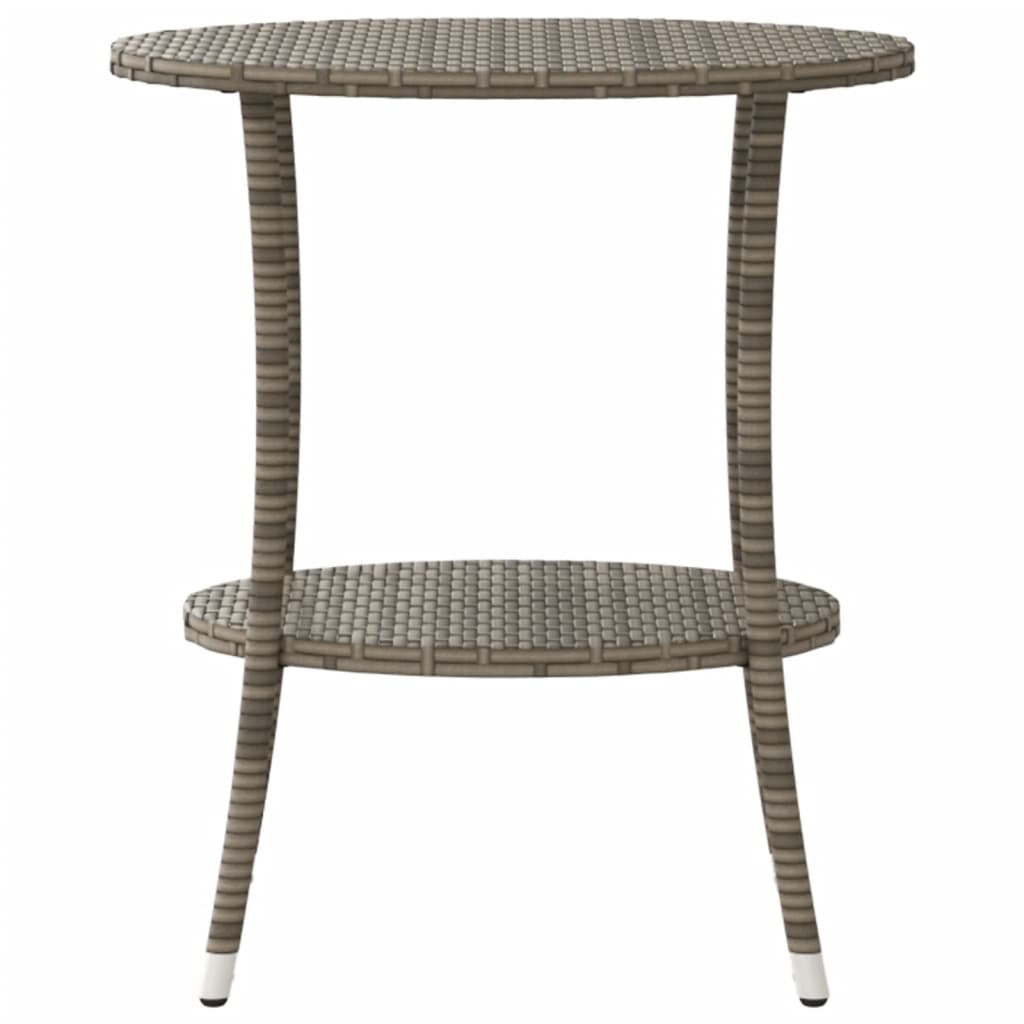 havestole med lænefunktion 2 stk. med bord grå polyrattan