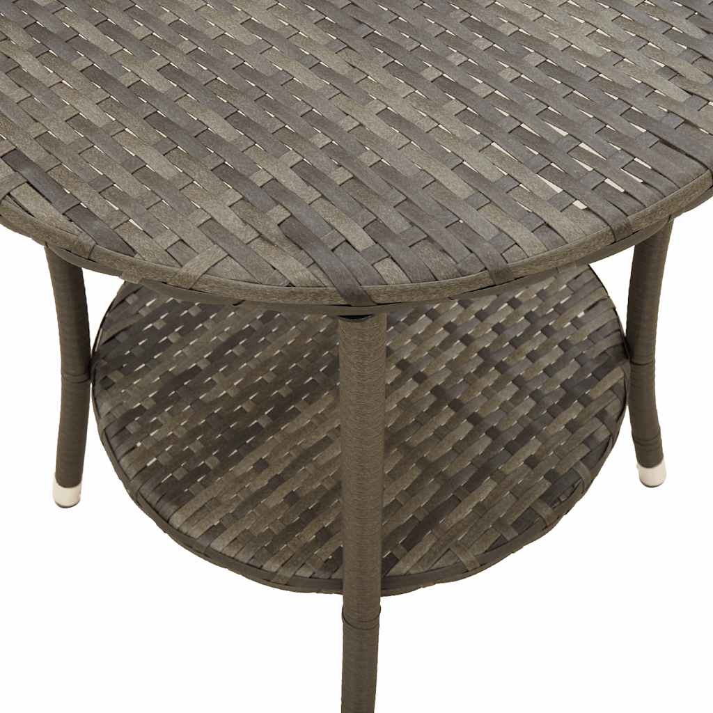 havestole med lænefunktion 2 stk. med bord grå polyrattan