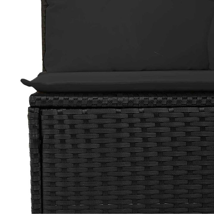 havesofa med hynder 4-personers sort polyrattan