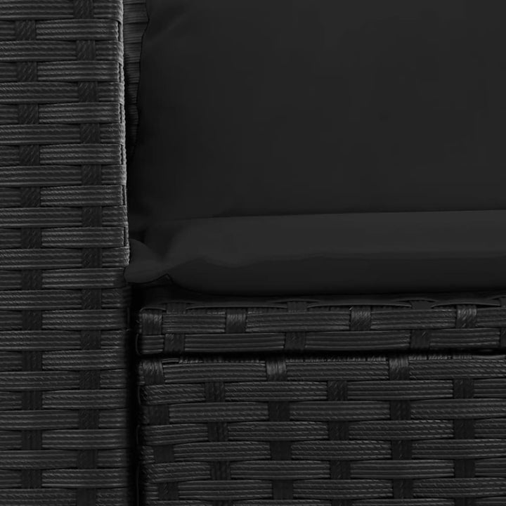 2-personers havesofa med hynder polyrattan sort