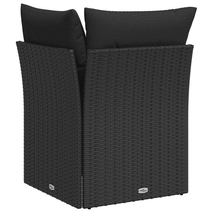 havesofahjørne med hynder sort polyrattan