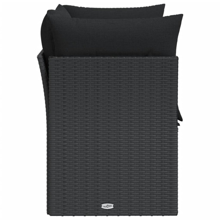 2-personers havesofa med hynder polyrattan sort