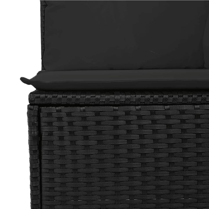 2-personers havesofa med hynder polyrattan sort