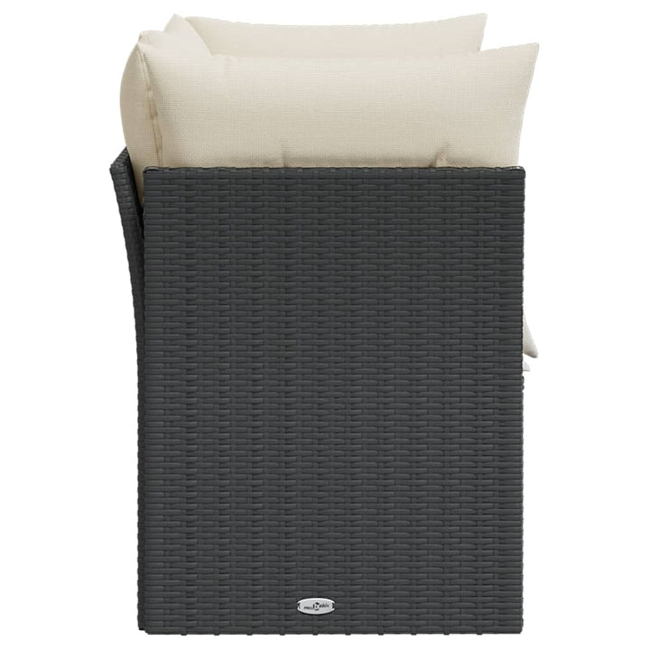 2-personers havesofa med hynder polyrattan sort