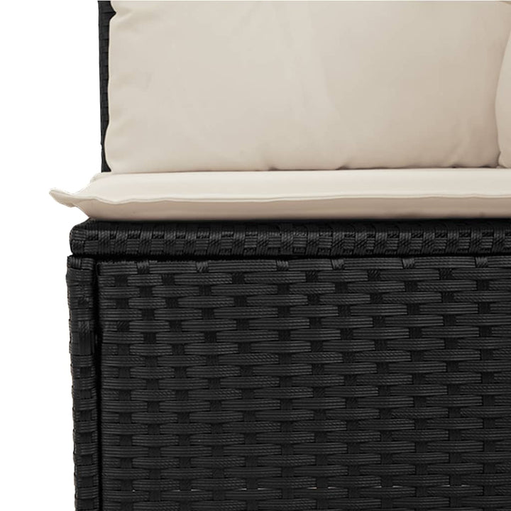 2-personers havesofa med hynder polyrattan sort