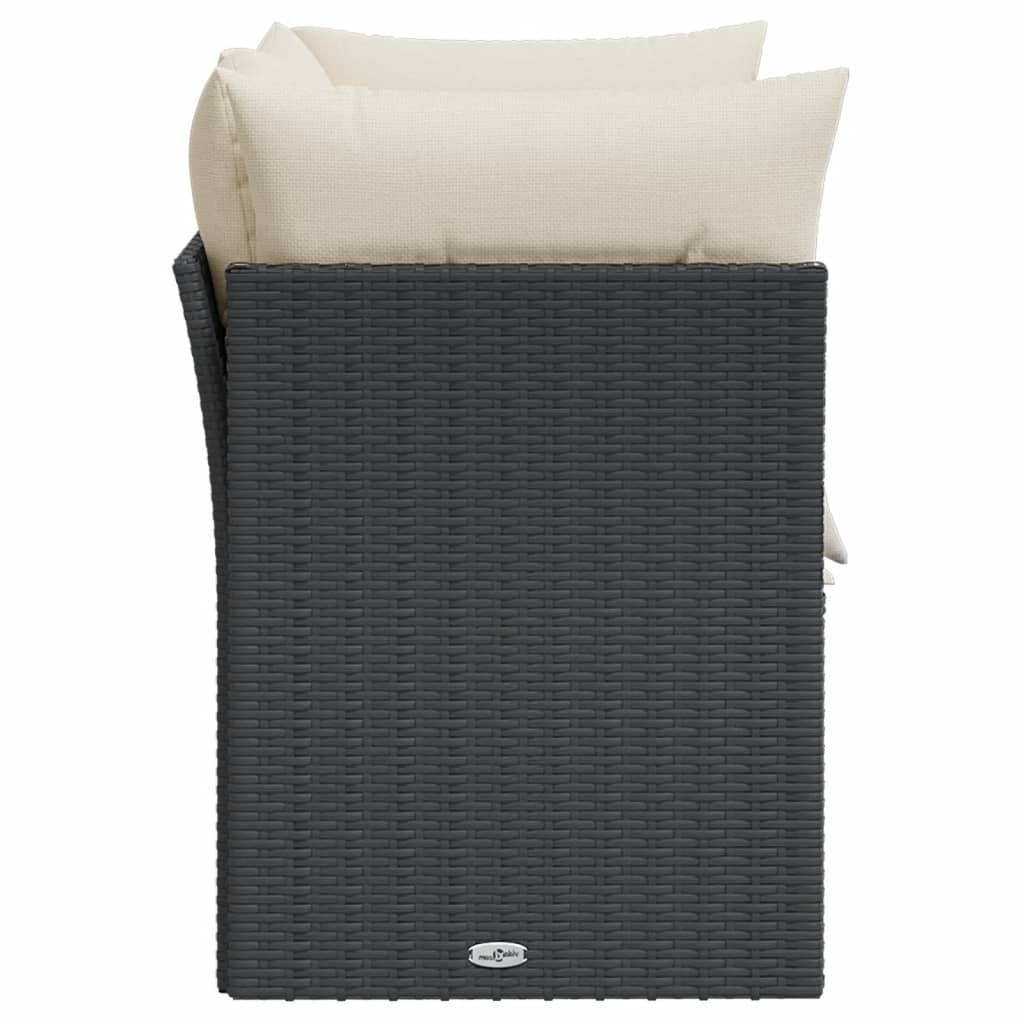 2-personers havesofa med hynder polyrattan sort