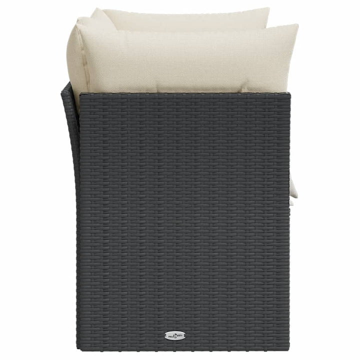 2-personers havesofa med hynder polyrattan sort