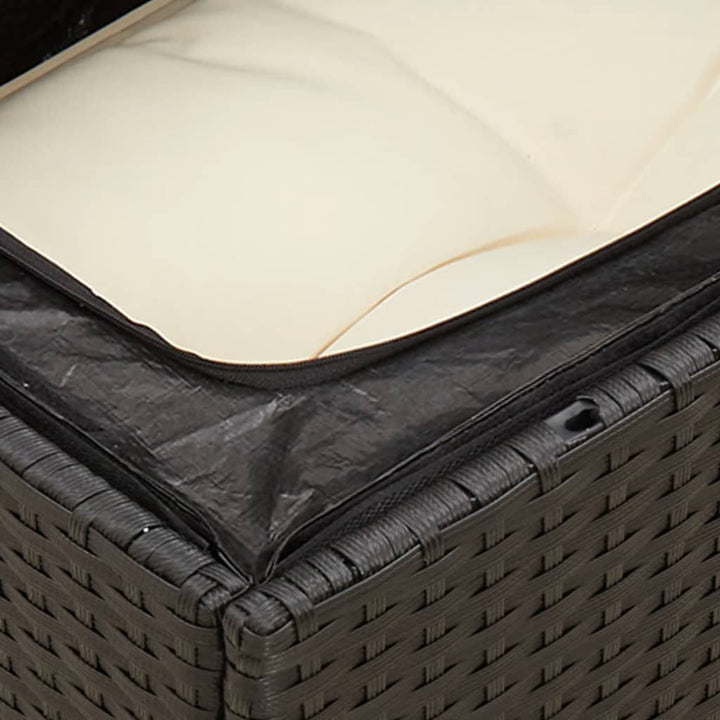 2-personers havesofa med hynder polyrattan sort