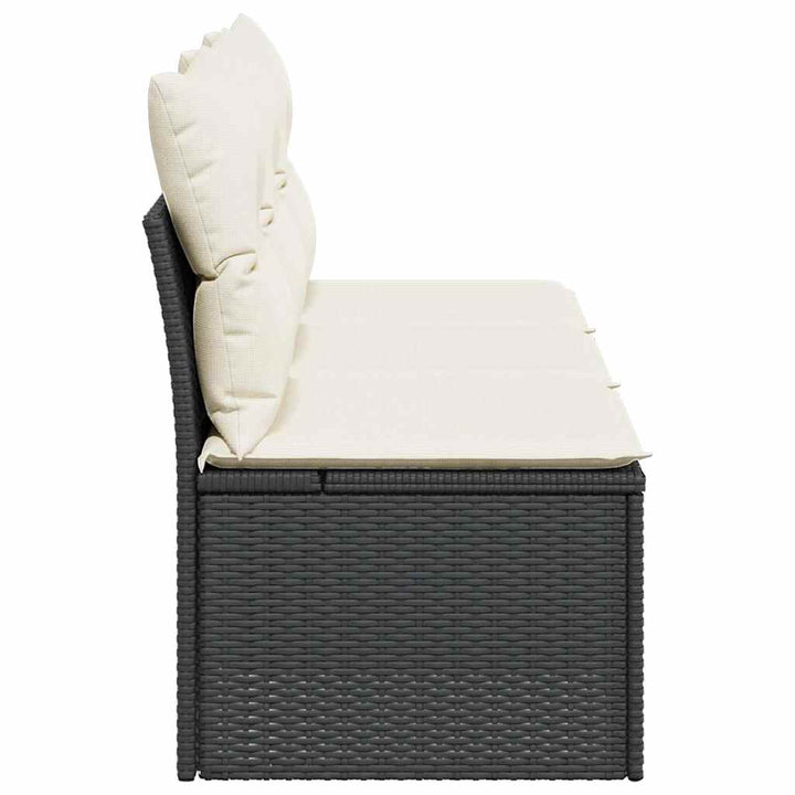 3-personers havesofa med hynder polyrattan sort