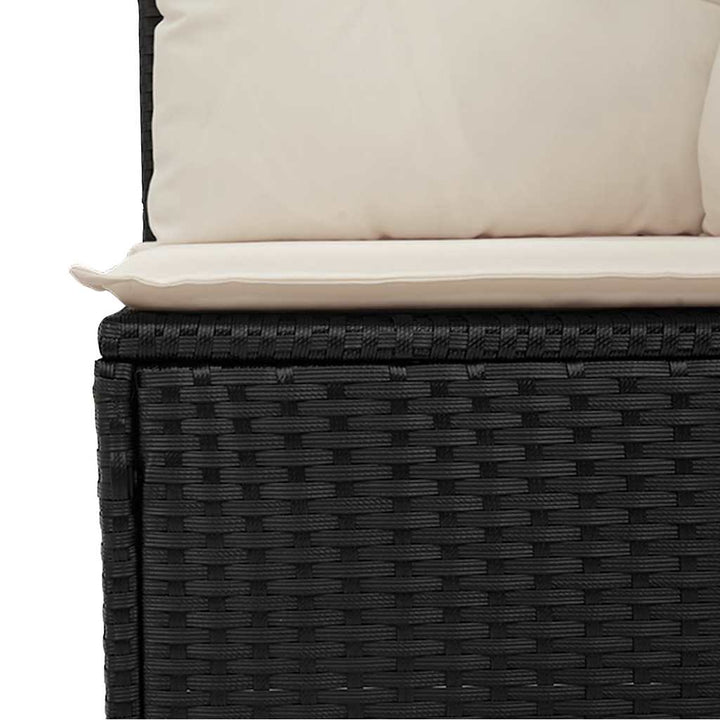 3-personers havesofa med hynder polyrattan sort