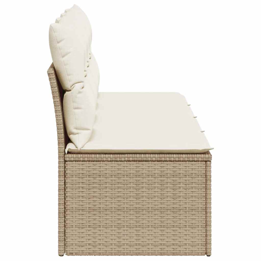 4-personers havesofa med hynder polyrattan beige