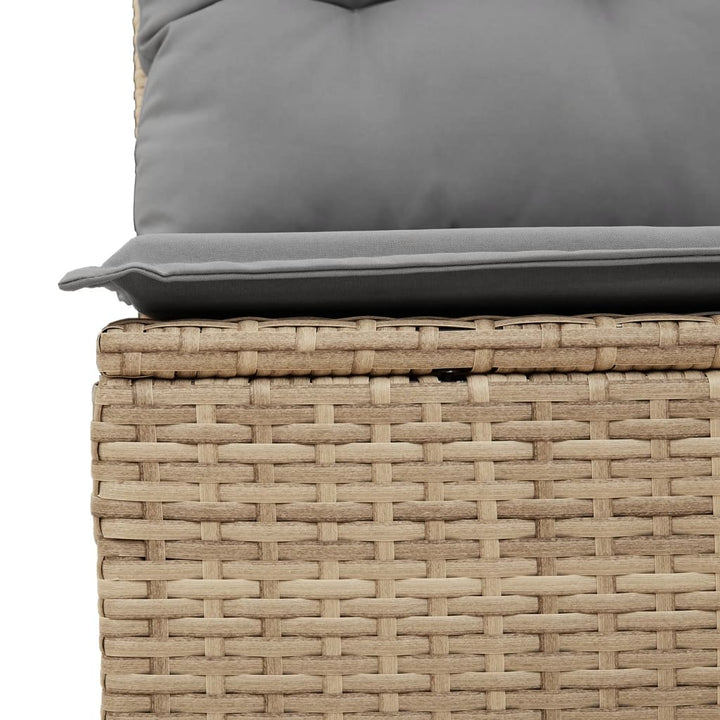 2-personers havesofa med hynder polyrattan beige
