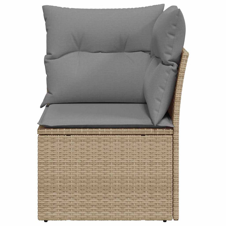 hjørnemodul til havesofa med hynder polyrattan beige