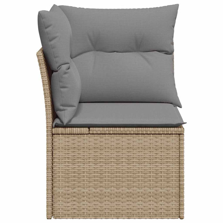 hjørnemodul til havesofa med hynder polyrattan beige