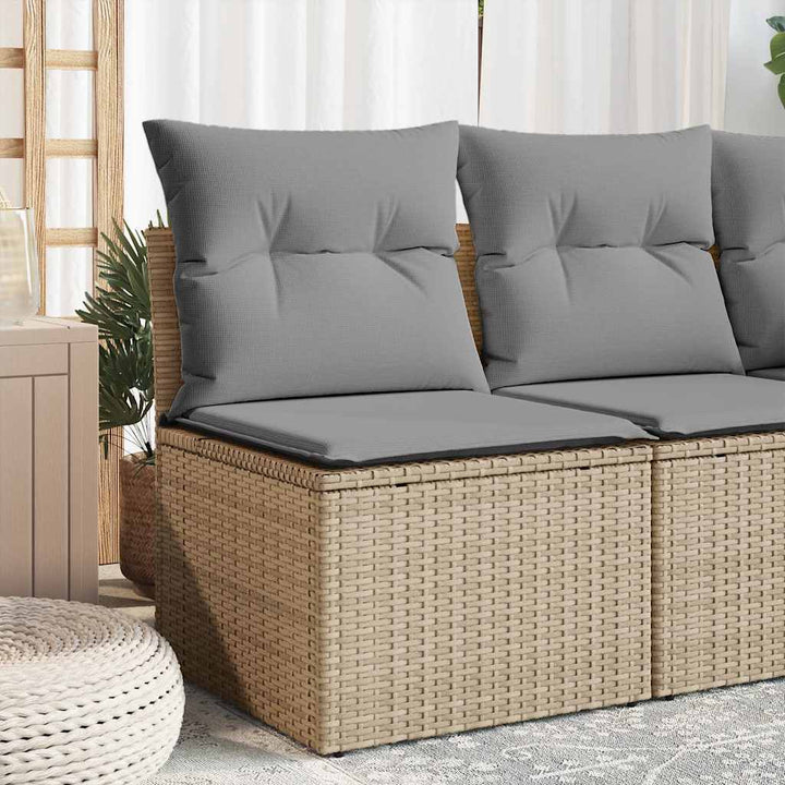 hjørnemodul til havesofa med hynder polyrattan beige