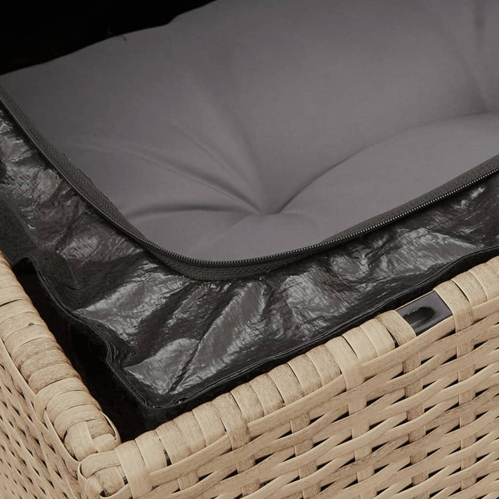 2-personers havesofa med hynder polyrattan beige