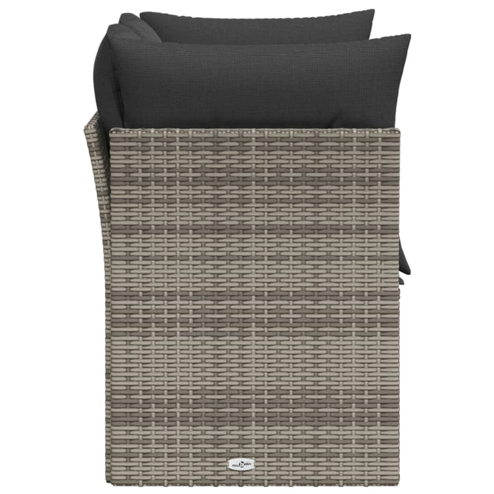 2-personers havesofa med hynder polyrattan grå