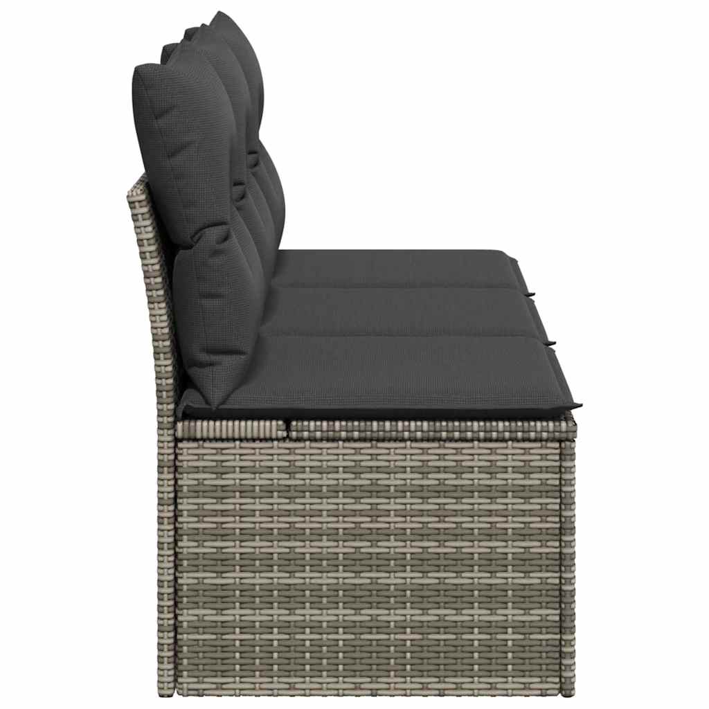 3-personers havesofa med hynder polyrattan grå