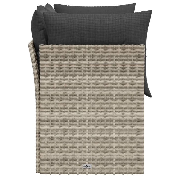 2-personers havesofa med hynder polyrattan lysegrå