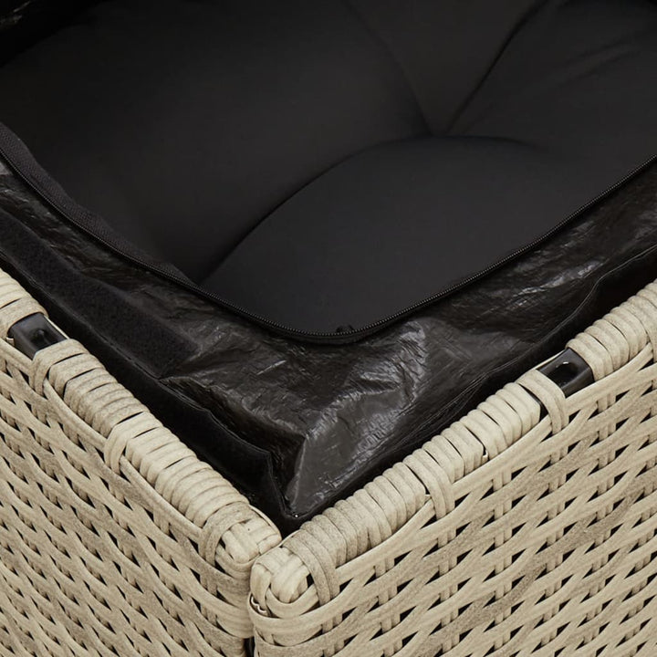 2-personers havesofa med hynder polyrattan lysegrå