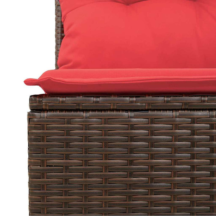 havesofa med hynder 4-personers brun polyrattan