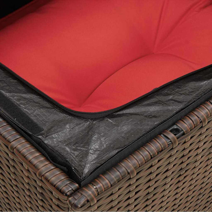 havesofa hjørne med hynder brun polyrattan