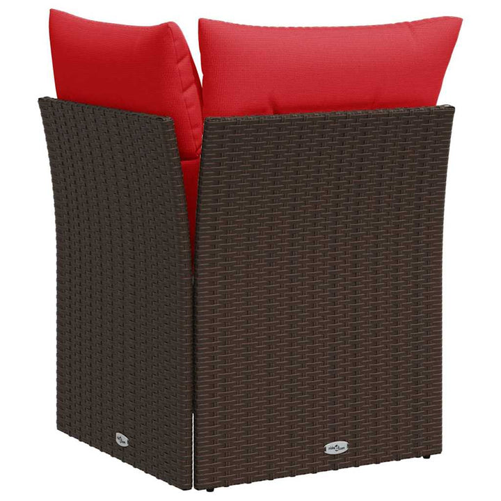 havesofa hjørne med hynder brun polyrattan