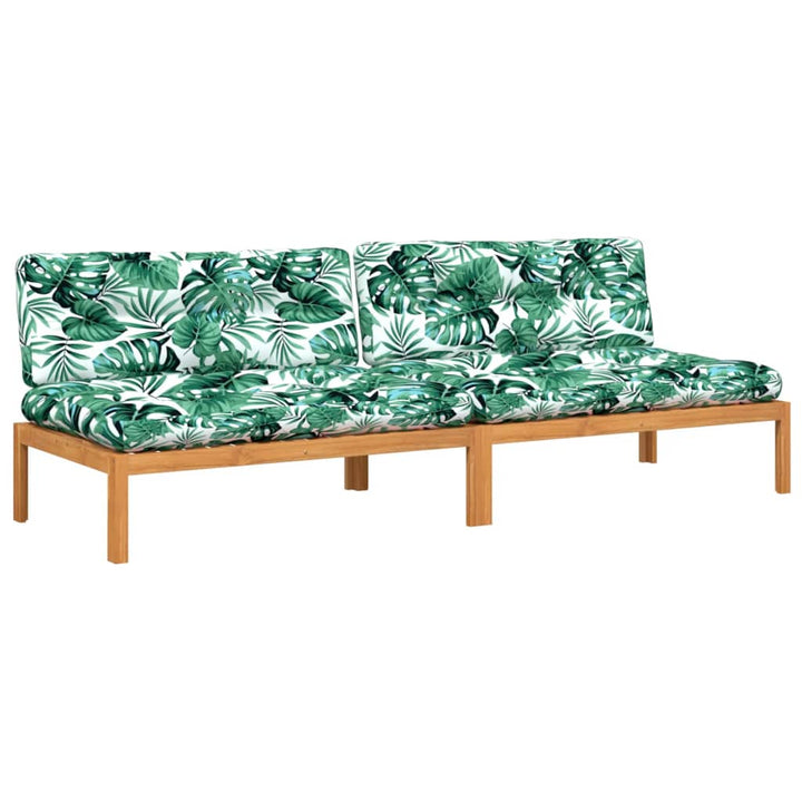 midtermoduler til pallesofa 2 stk. med hynder massivt akacietræ