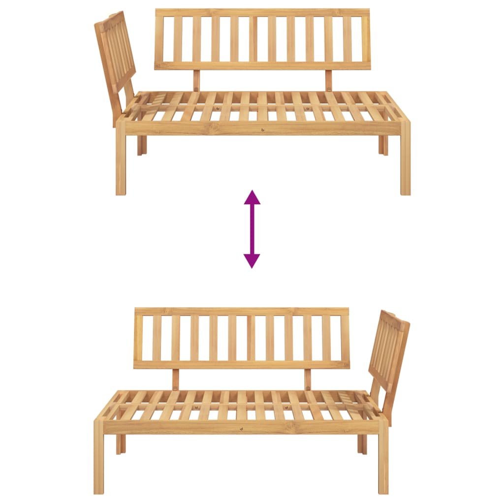 hjørnemodul til pallesofa massivt akacietræ