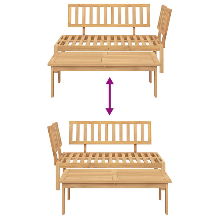 sofamoduler 2 stk. til pallesofa massivt akacietræ