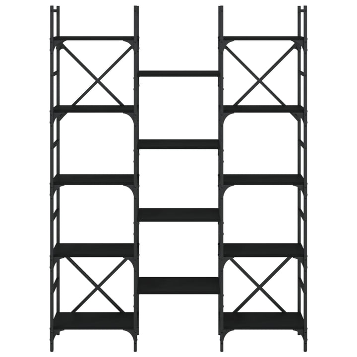bogreol 127,5x28,5x172,5 cm konstrueret træ sort