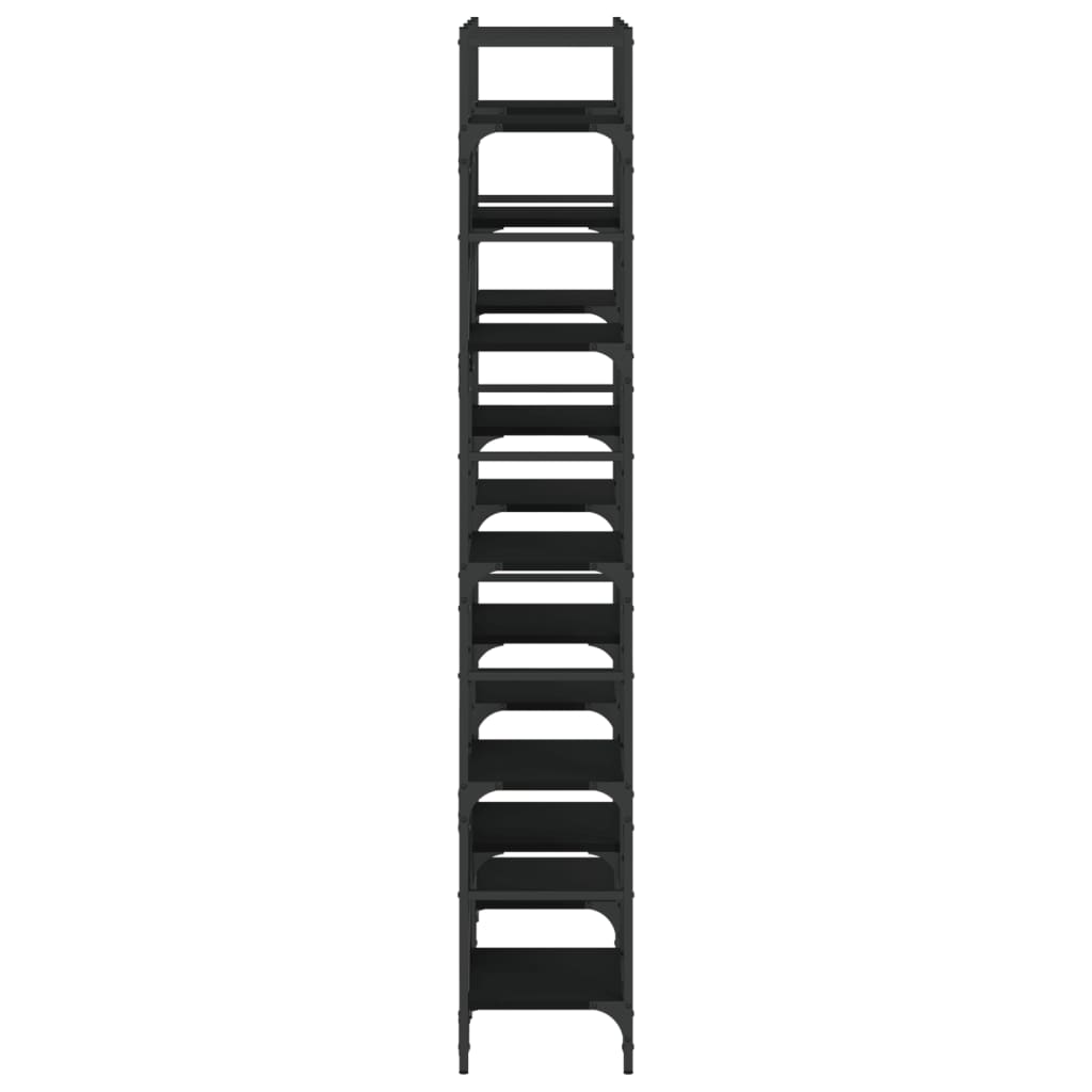 bogreol 127,5x28,5x172,5 cm konstrueret træ sort