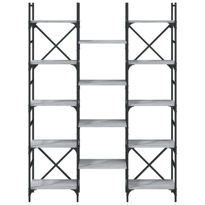 bogreol 127,5x28,5x172,5 cm konstrueret træ grå sonoma-eg