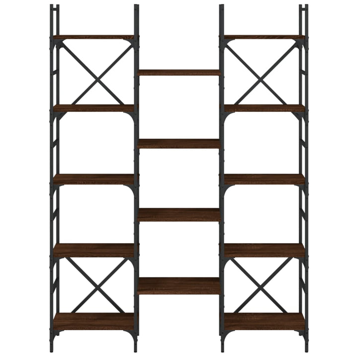 bogreol 127,5x28,5x172,5 cm konstrueret træ brun egetræsfarve