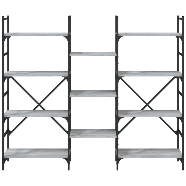 bogreol 160x28,5x136,5 cm konstrueret træ grå sonoma-eg