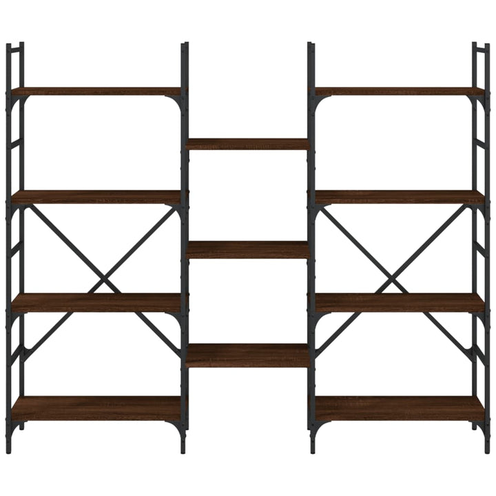 bogreol 160x28,5x136,5 cm konstrueret træ brun egetræsfarve