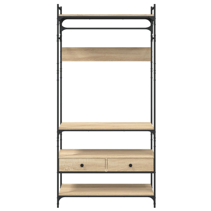 klædeskab med skuffer 89x39x184,5 cm konstrueret træ sonoma-eg