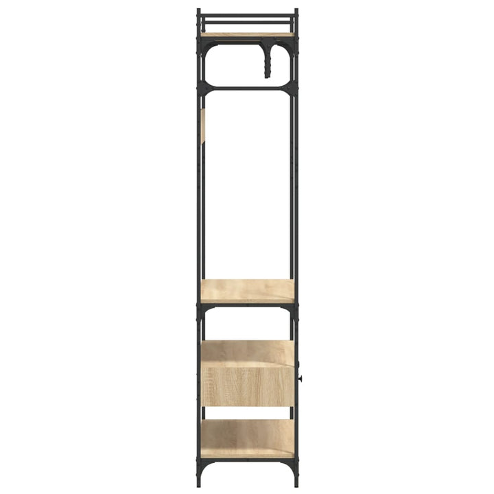 klædeskab med skuffer 89x39x184,5 cm konstrueret træ sonoma-eg