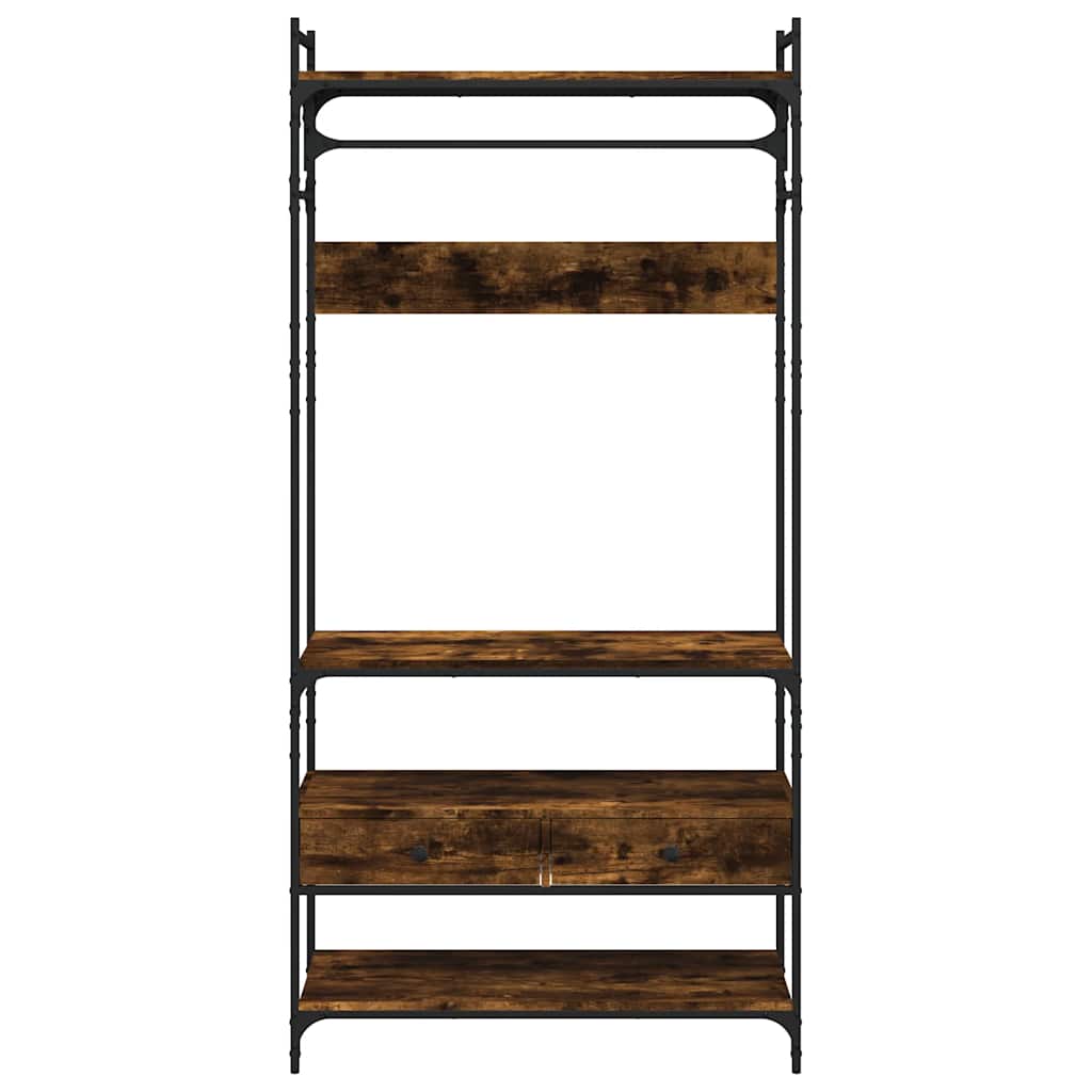 klædeskab med skuffer 89x39x184,5 cm konstrueret træ røget eg